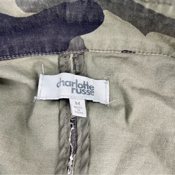 Charlotte Russe Lightweight Camo Shacket Jacket Full zip Adjustable sleeve‎ M - Picture 7 of 9
